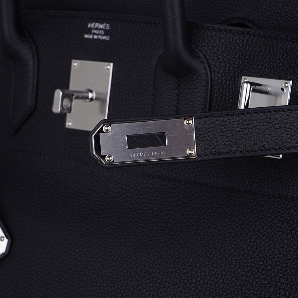 Hermes Hac Birkin 40 Bag Black Palladium Hardware Togo Leather – Mightychic
