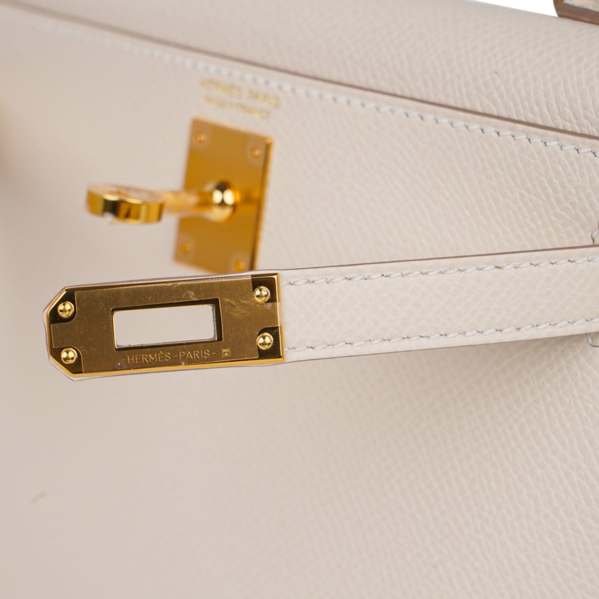 Hermes Kelly 20 Mini Sellier Bag Craie Epsom Leather Gold Hardware New w/Box