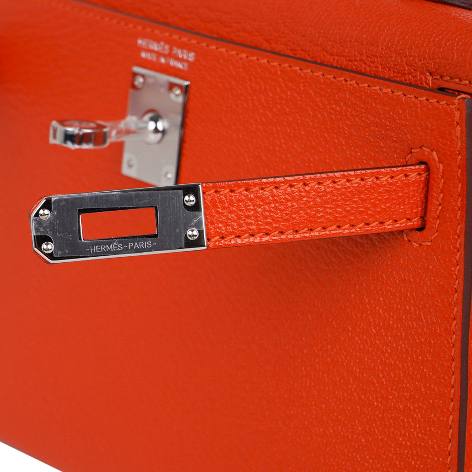 Hermès Orange Verso Sellier Mini Kelly 20cm of Chevre Leather with  Palladium Hardware, Handbags & Accessories Online, Ecommerce Retail