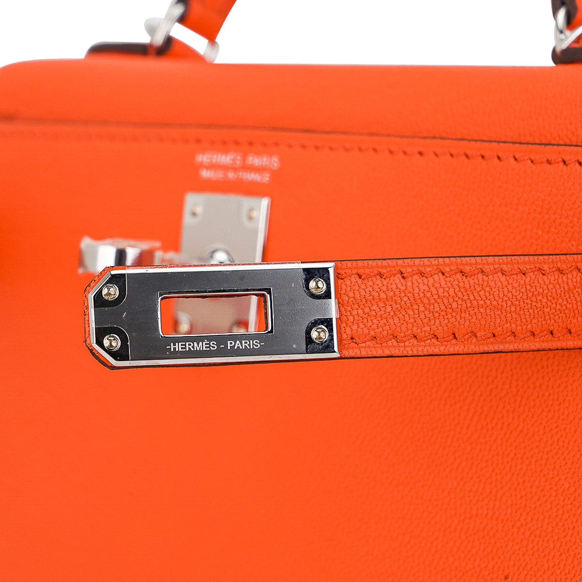 HERMES Orange Shopping Bag Charm Feu/ Gold *New - Timeless Luxuries