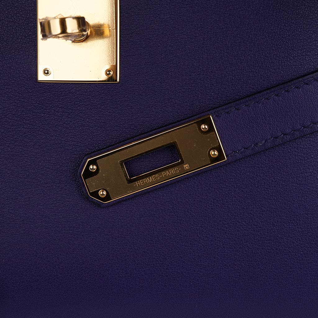 Hermes Blue Electric Epsom Kelly Cut Pochette Clutch Bag - Chicjoy