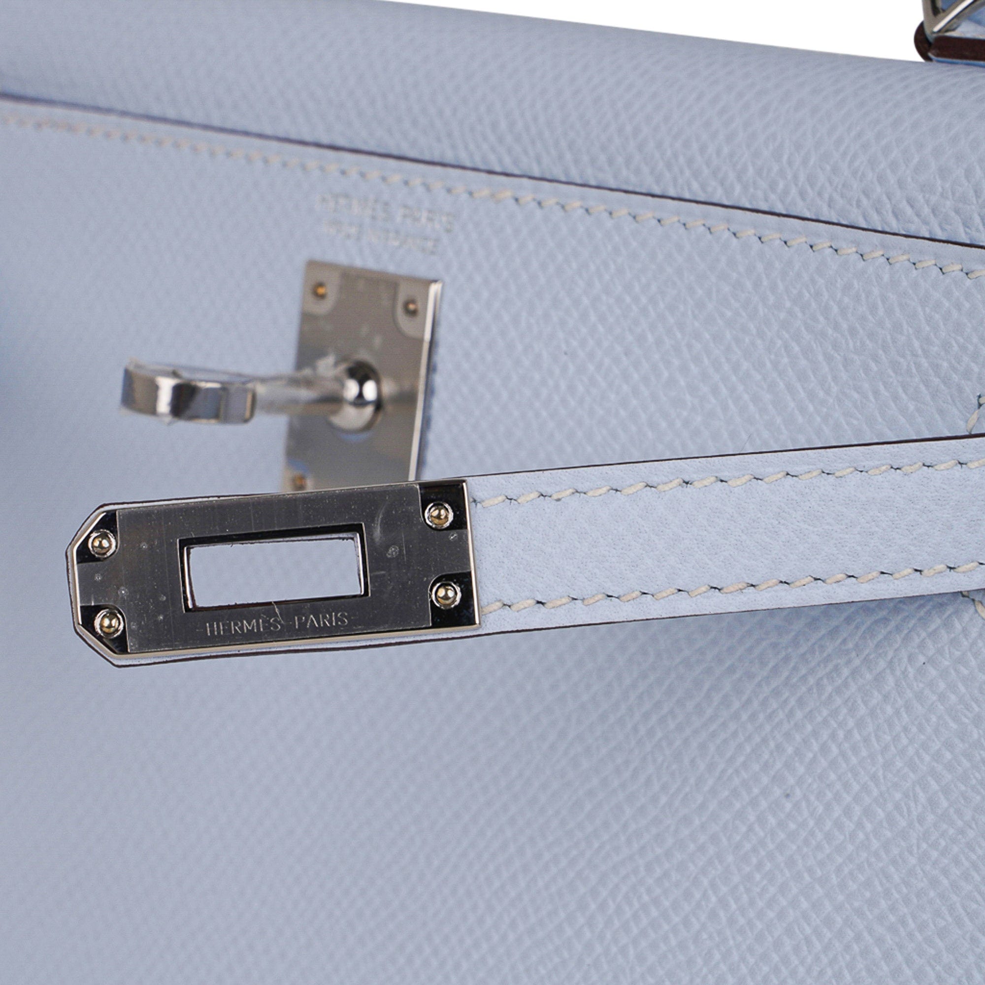 Hermès Mini Kelly II Blue Brume Epsom Leather Gold Hardware