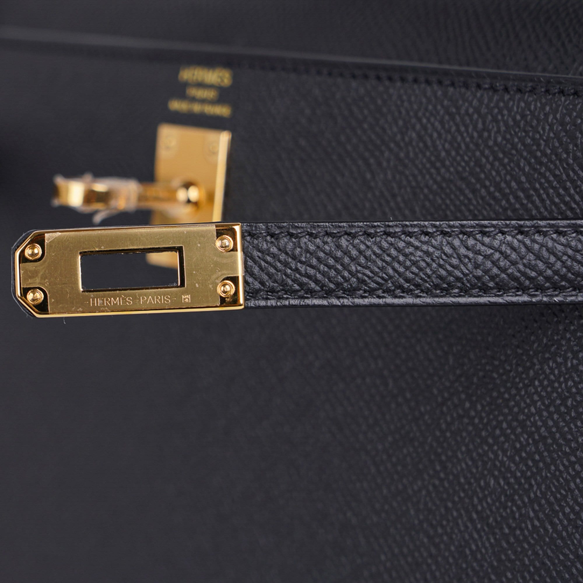 Hermes Kelly 25 Black Epsom Sellier Gold Hardware - Vendome Monte