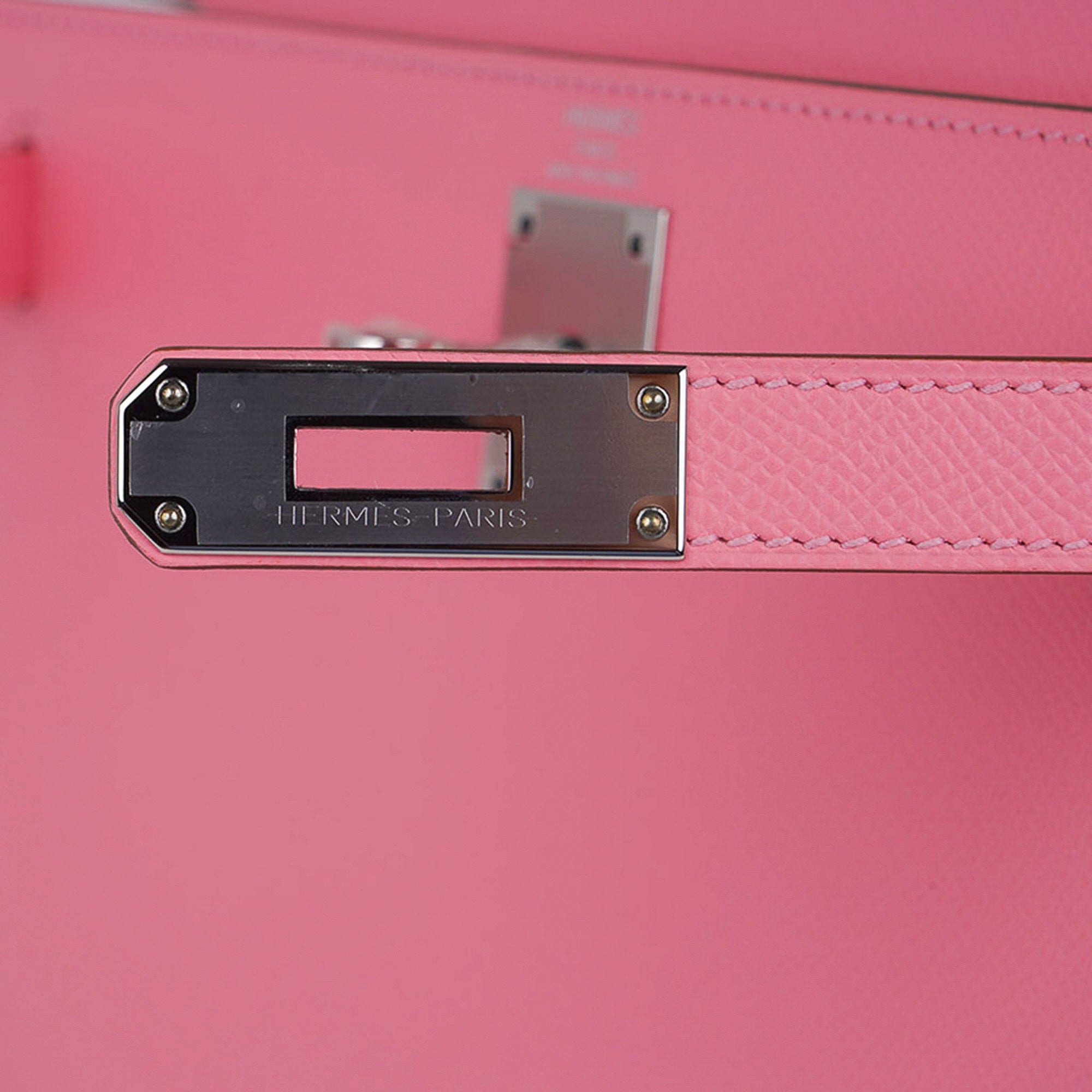 Hermes Kelly 25 Sellier Bag Pink Rose Confetti Palladium Hardware