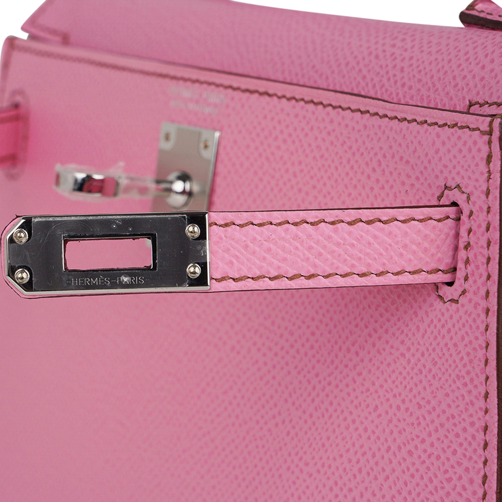 Hermes Mini Kelly 20 Sellier Bag in 5P Pink Bubblegum Epsom Leather with  Palladium Hardware