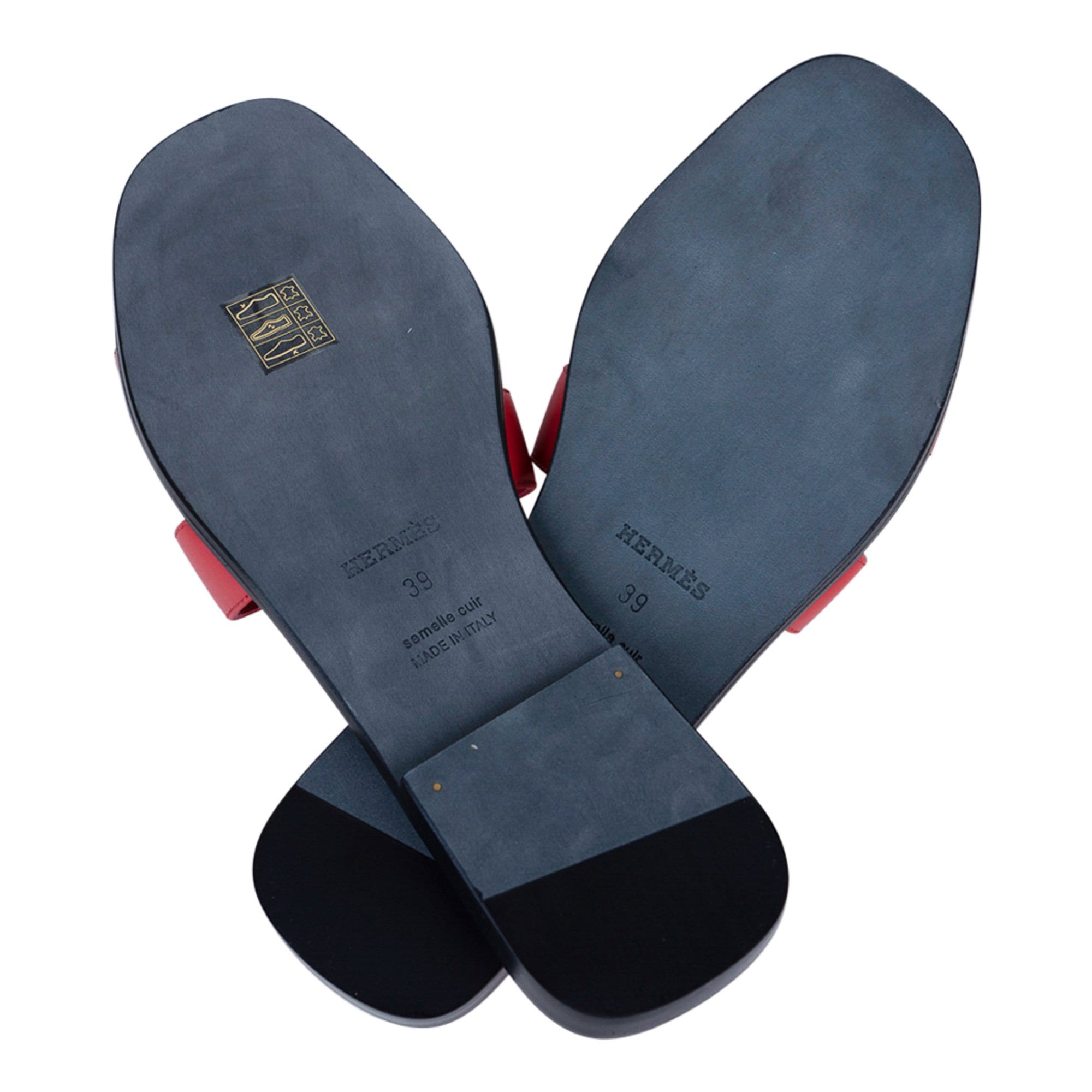 Hermes Oran Sandal Rose Cotinga Leather Flats 39 / 9 New w/Box