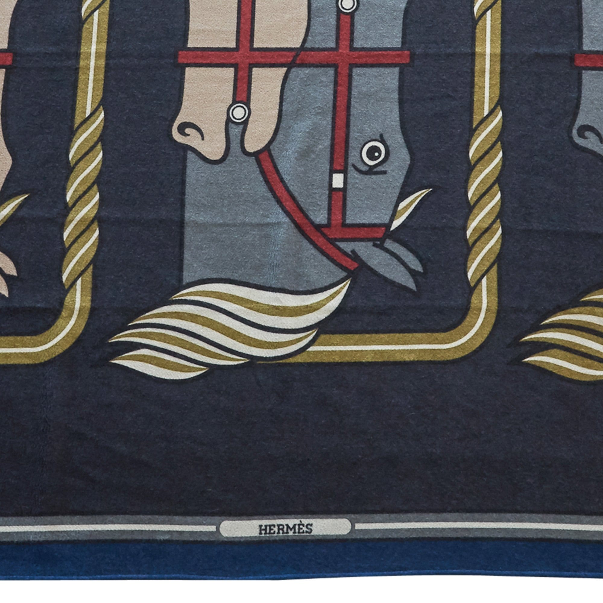 Hermes Blanket Quadrige Limited Edition Blue Rare Find New