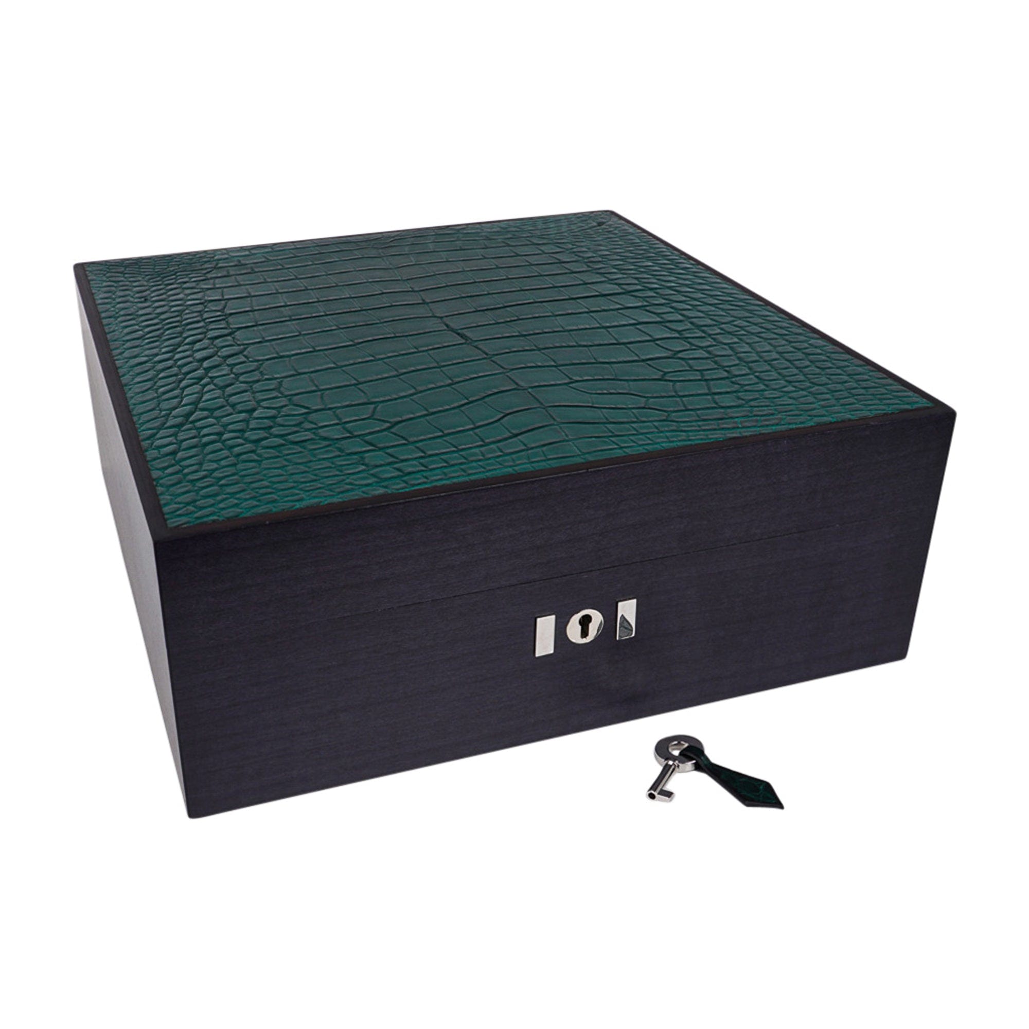Hermes Watch Box Vert Titien Matte Alligator Lid Sycamore Wood Limited –  Mightychic