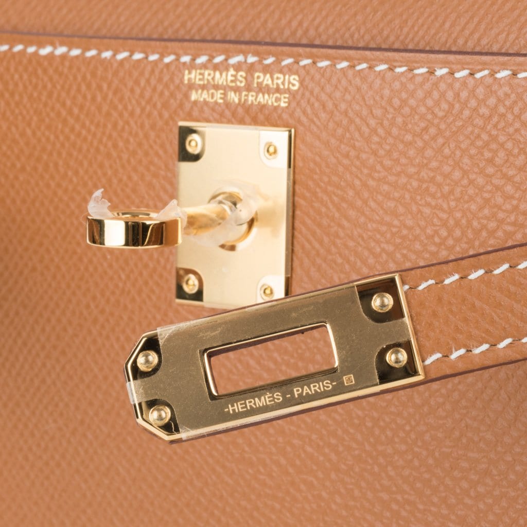 Hermes Kelly Miini Sellier Gris Etain Epsom Leather Gold Hardware