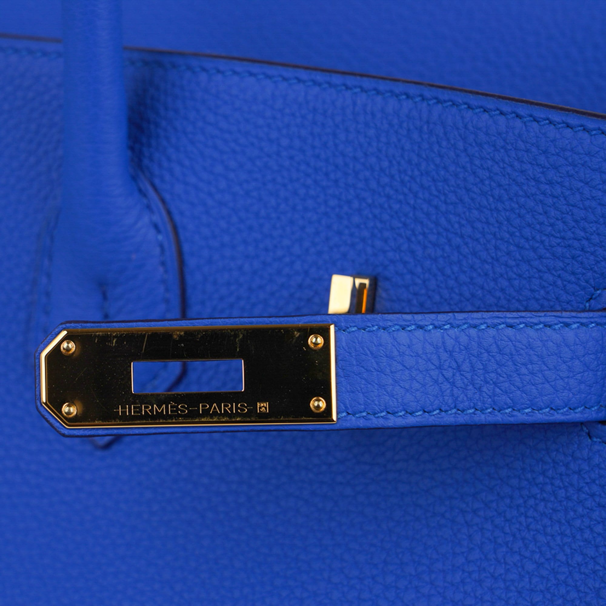Hermes Birkin 35 Bleu Lin Togo Gold Hardware #P - Vendome Monte Carlo
