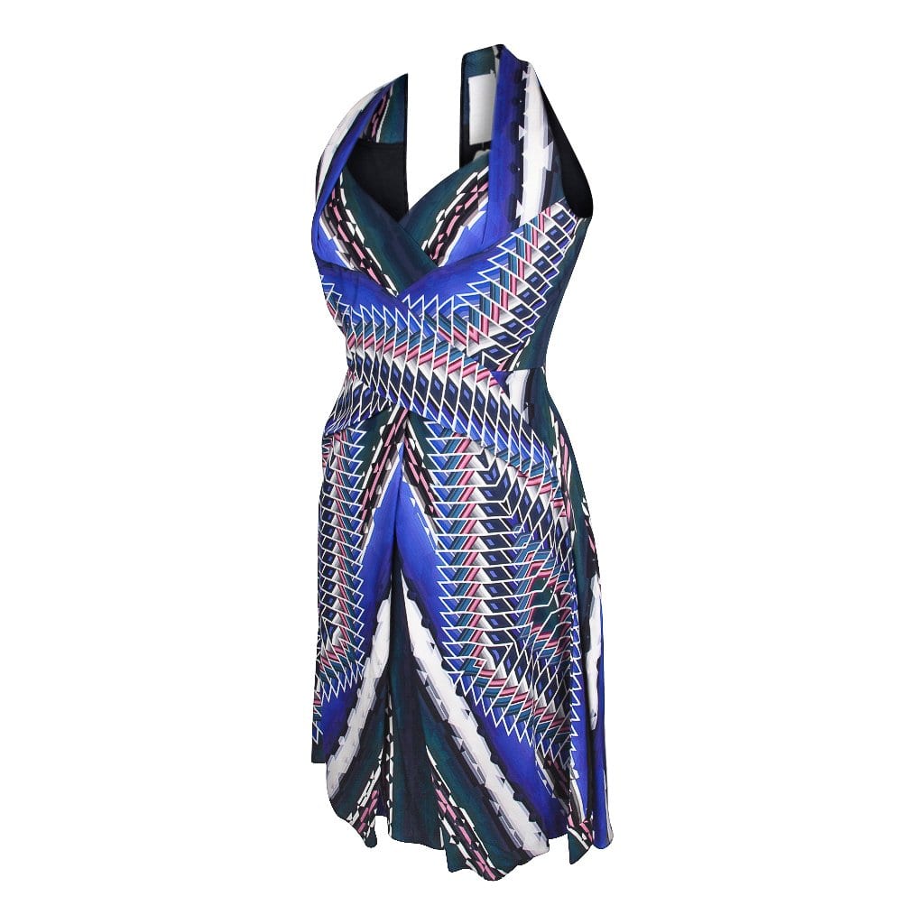 Peter Pilotto Dress Vivid Print Halter Style Silk 6 nwt