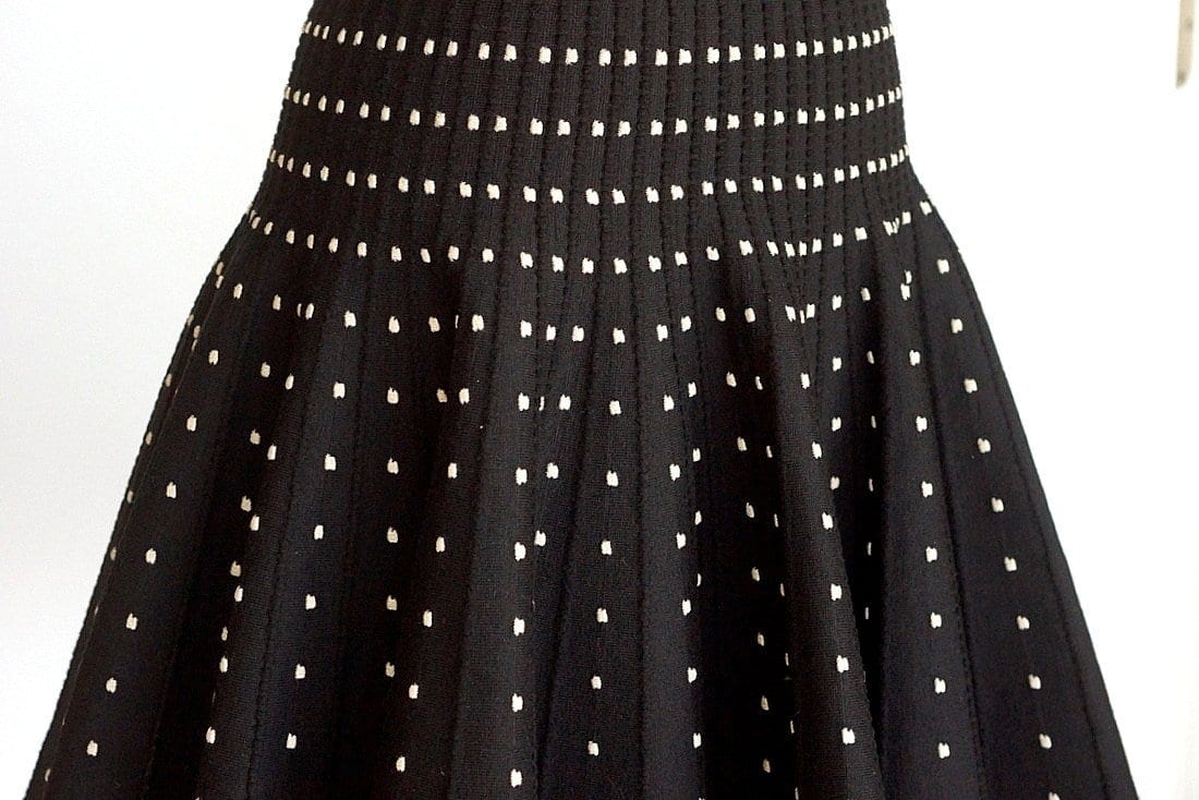 Azzedine Alaia Dress Striking Black Silver Detail Full Skirt 40 / 6 nwt - mightychic