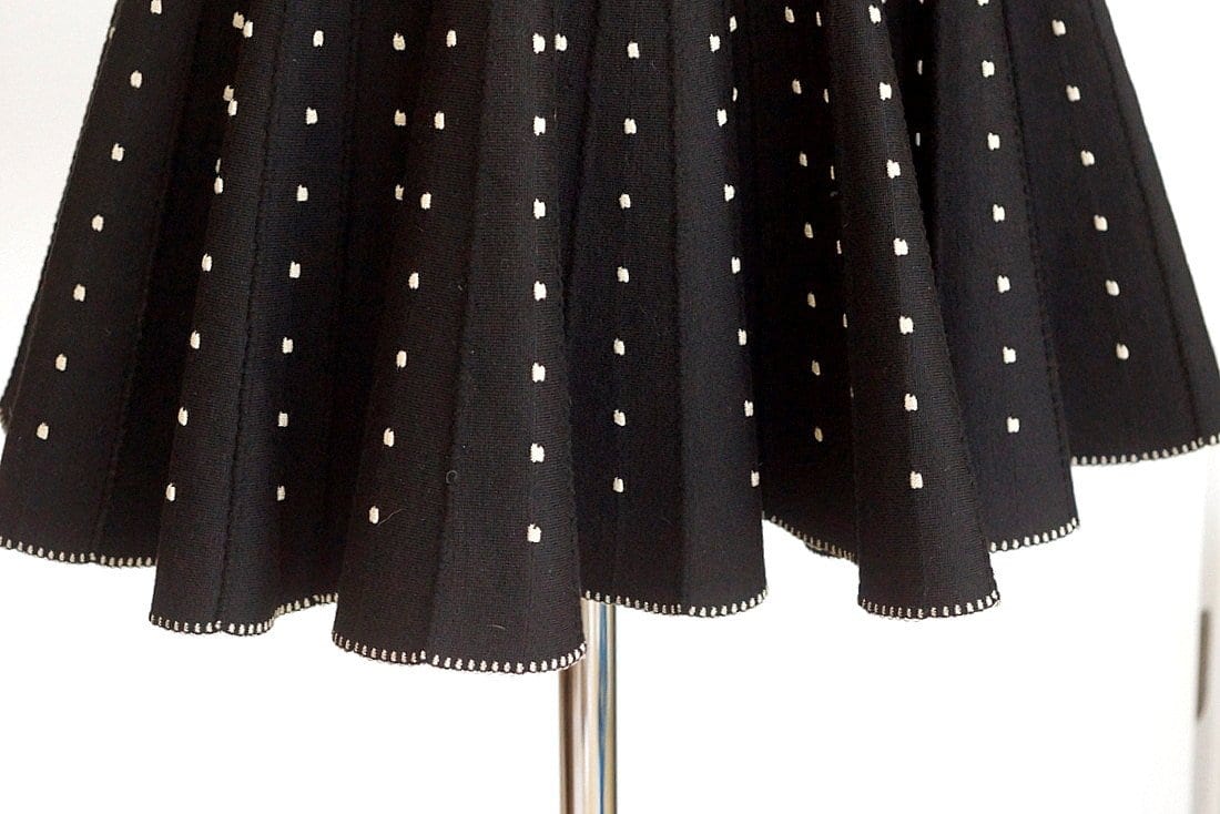 Azzedine Alaia Dress Striking Black Silver Detail Full Skirt 40 / 6 nwt - mightychic