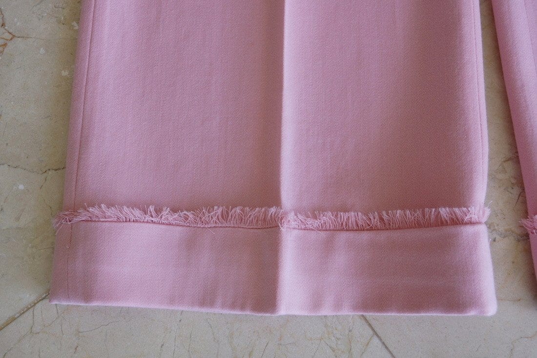 Chanel Pant French Pink Super Rear Detail Fringed Cuff 38 / 4 - mightychic