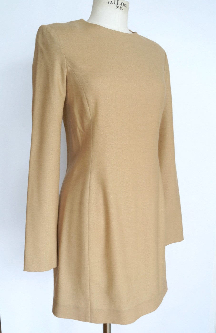 The Row Dress Camel Sleek Long Sleeve 8 fits 6 - mightychic