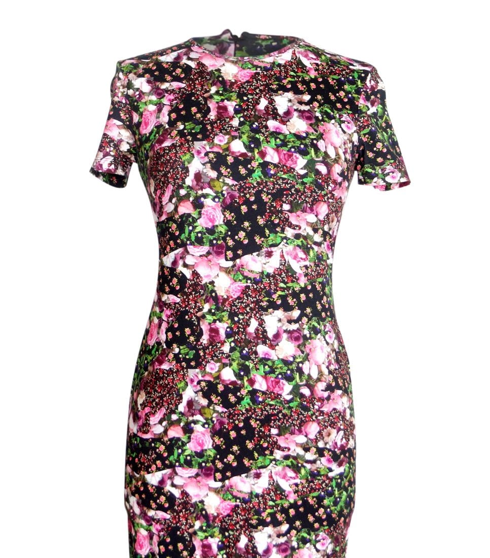 Givenchy Dress Lush Floral Fitted Sheath 42 / 6  new - mightychic