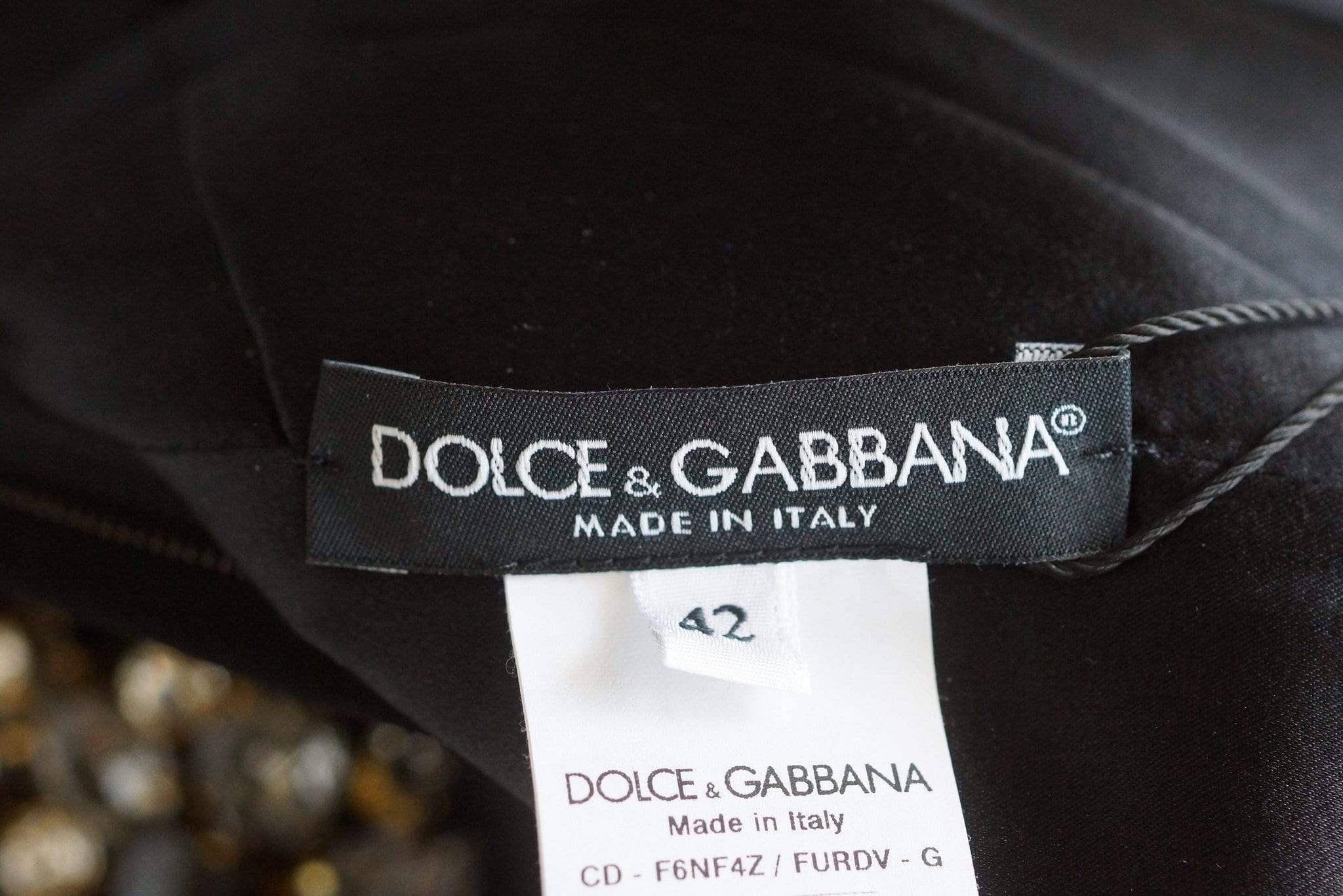 Dolce&Gabbana Dress Stunning Diamante Neckline 3/4 Sleeve 42 / 6 nwt - mightychic