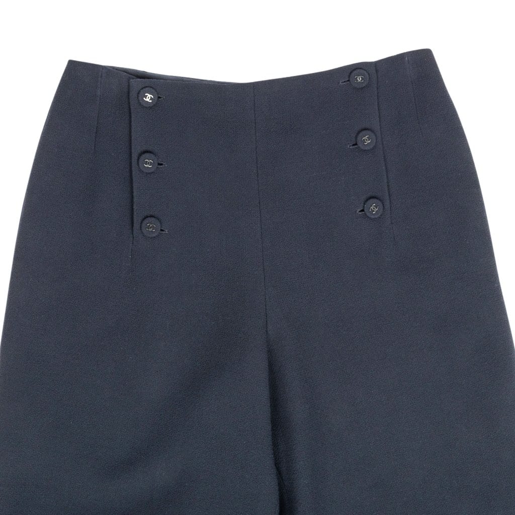 Chanel 97A Pant Navy Sailor Influence Wool 42 / 10