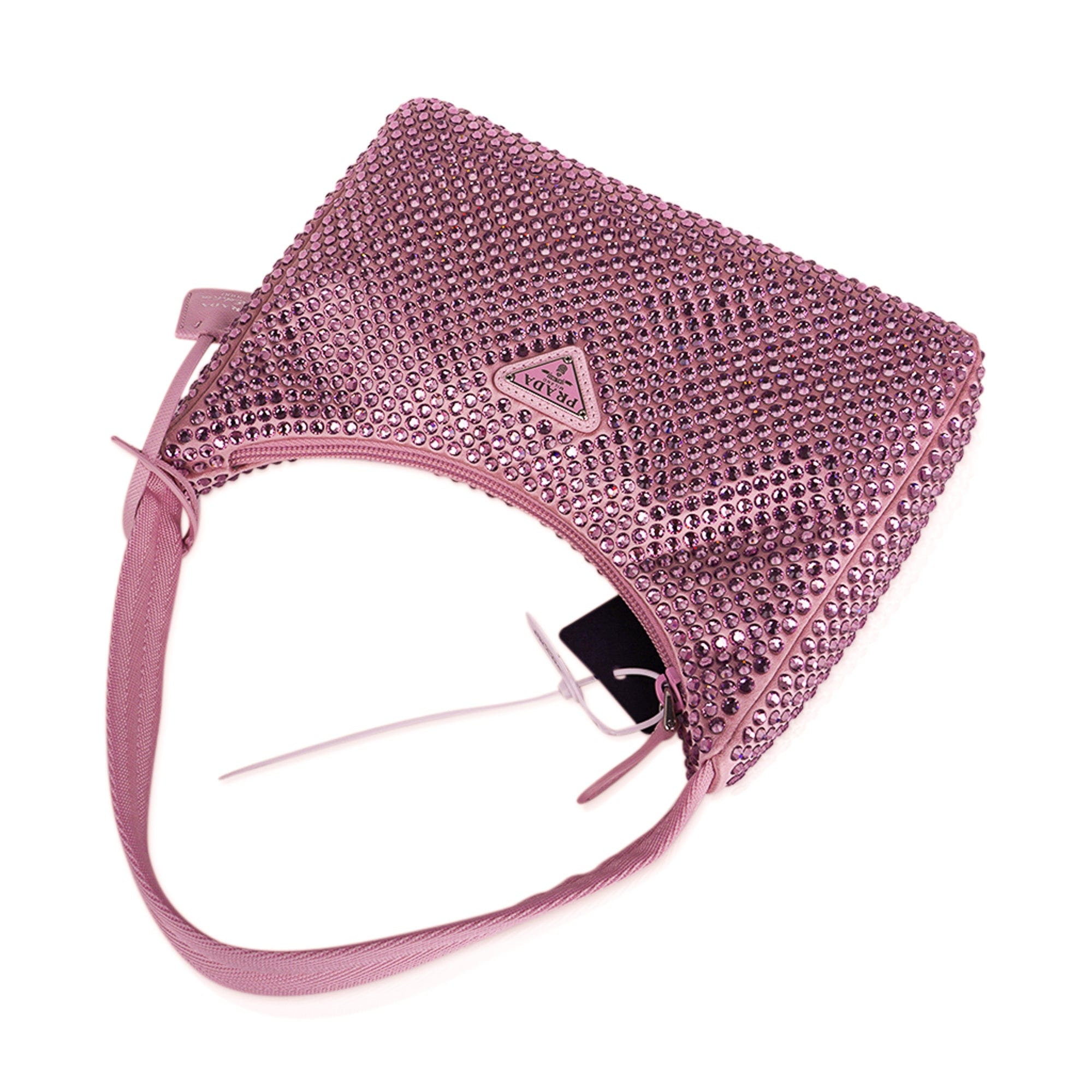 Prada Bag Pink Satin Crystal Mini Re-Edition 2000 Alabastro – Mightychic