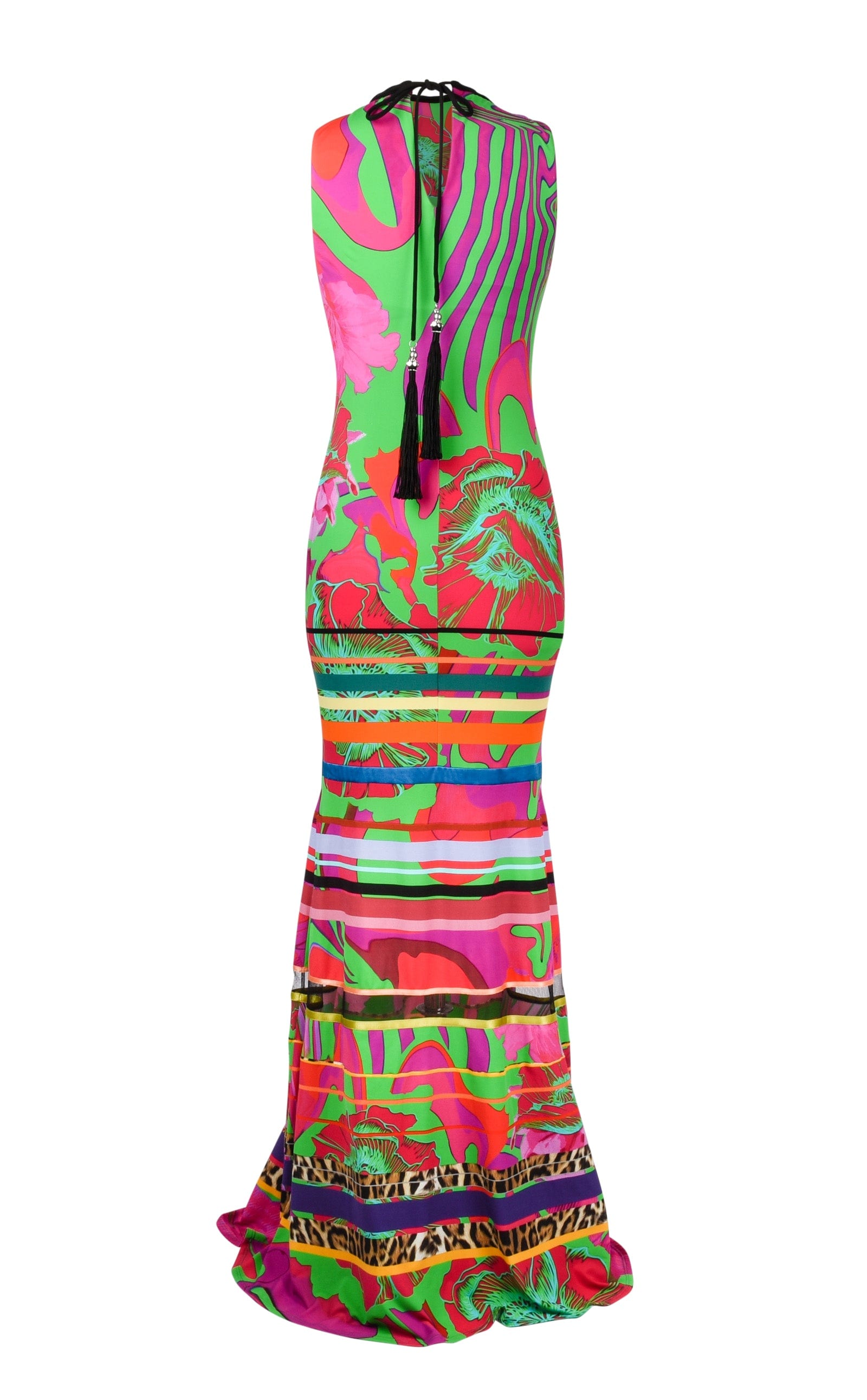 Roberto Cavalli Dress Floor Length Exotic Floral Print Tropical Colours 8 - mightychic