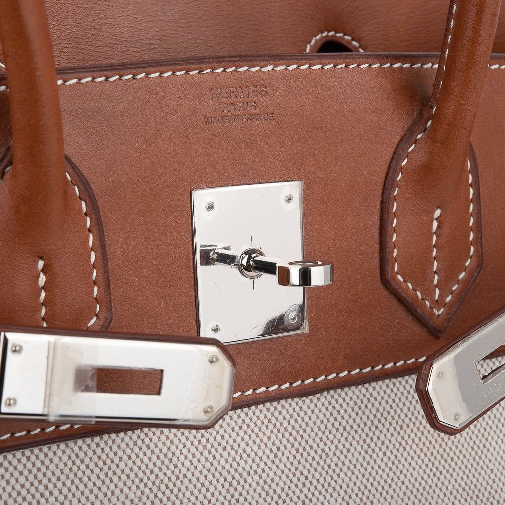 Replica Hermes Birkin 30cm Bag In Toile H Canvas With Barenia Leather