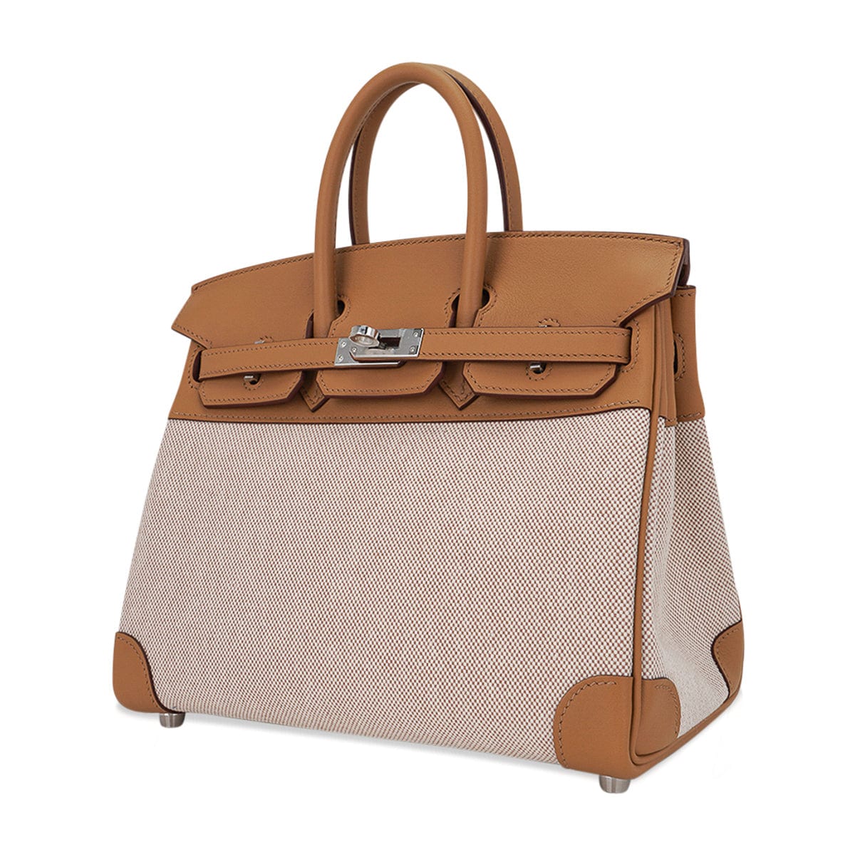 Hermes Limited Edition Birkin 25 Bag in Biscuit Swift Leather & Ecru T –  Mightychic