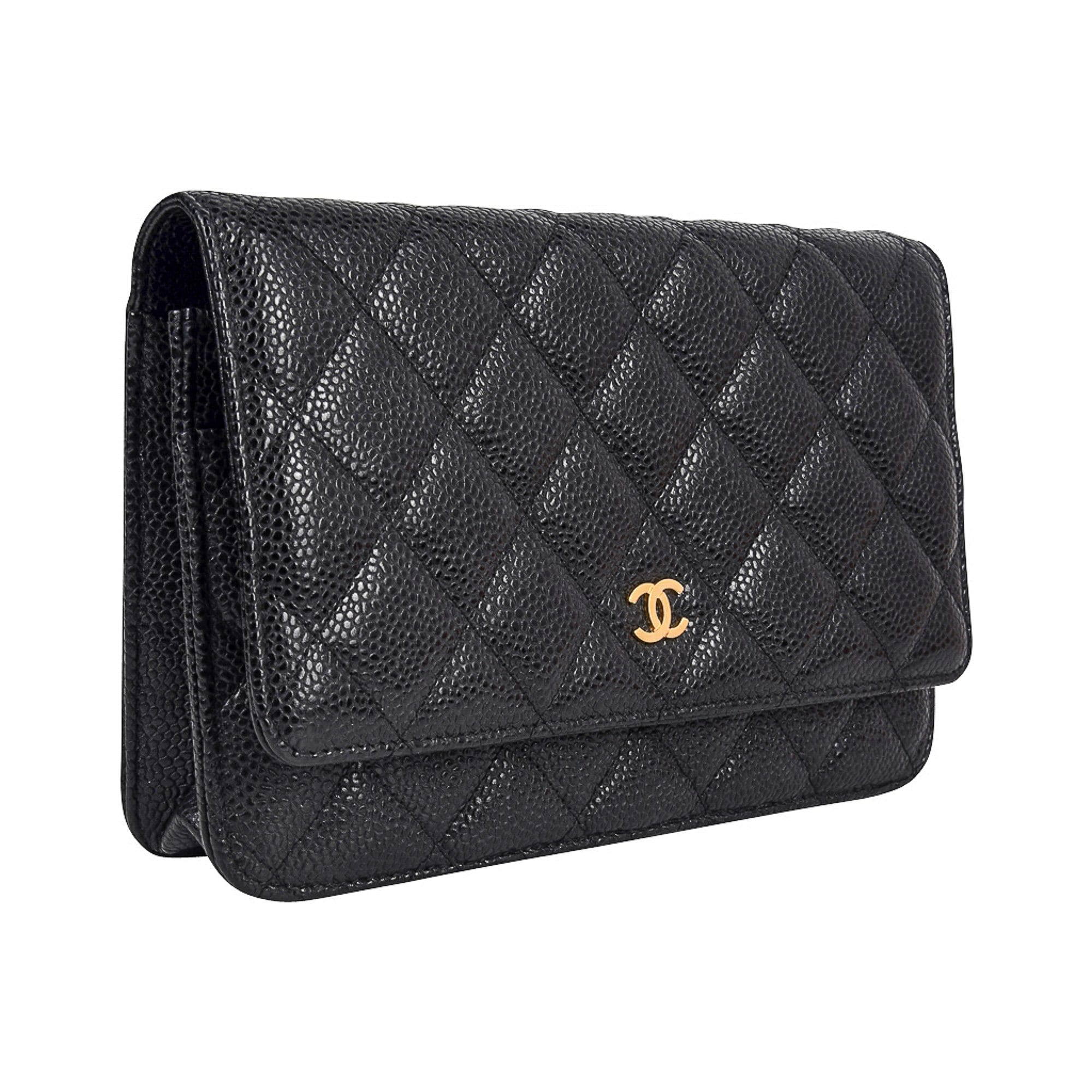 New CHANEL 2023 Wallet on Chain Caviar Leather Black WOC Bag