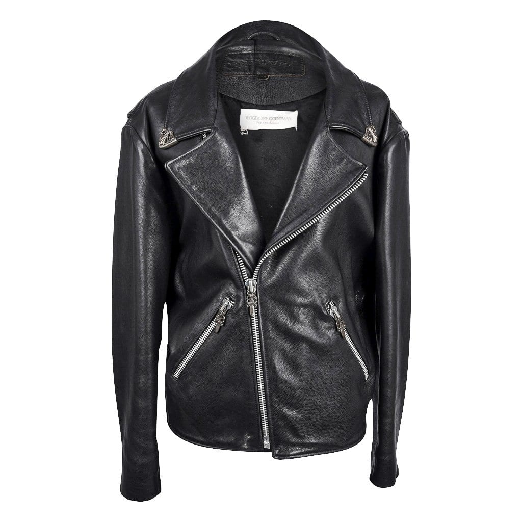 Chrome Hearts Leather Jacket Sterling Silver Hardware M Mint – Mightychic