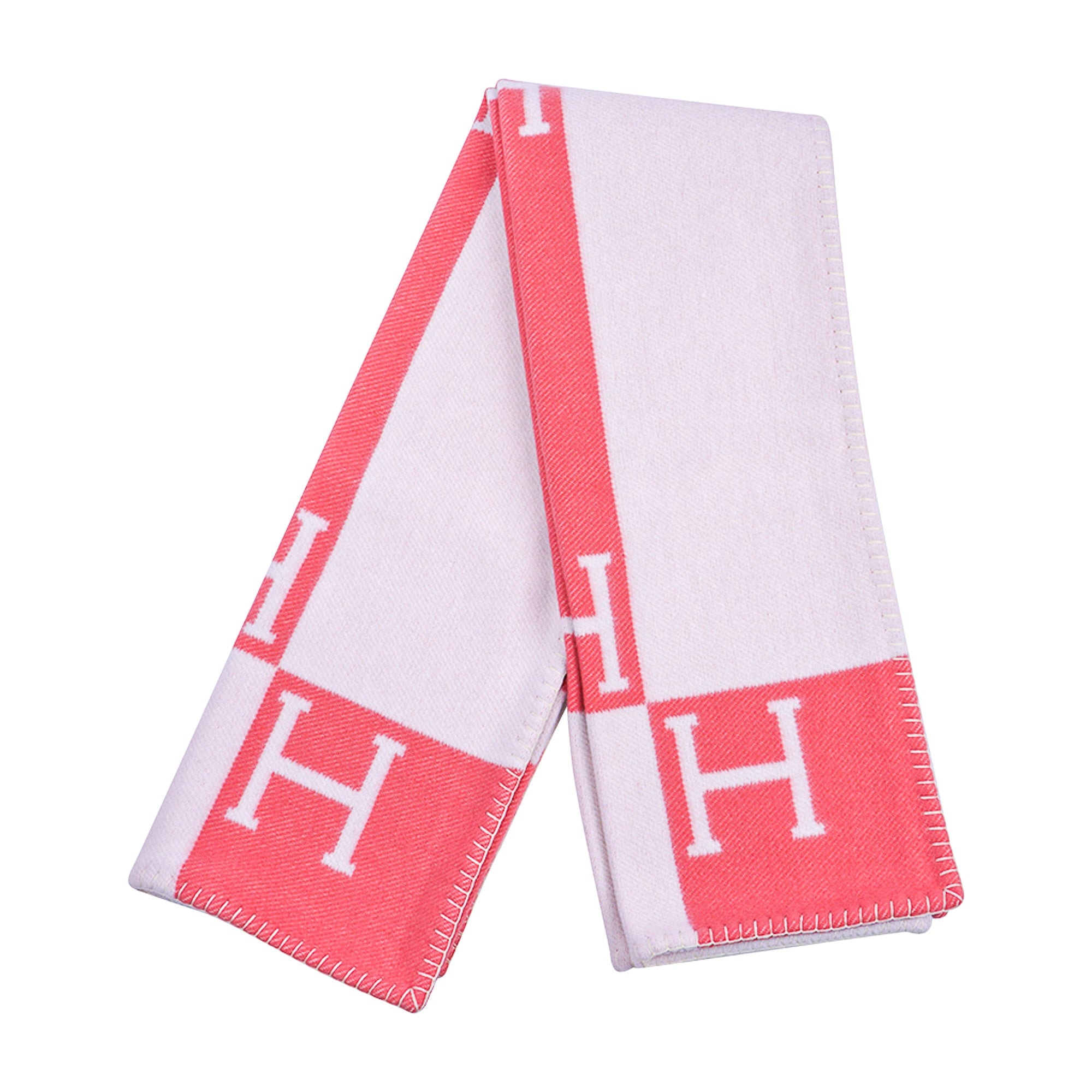 Hermes Avalon Baby Blanket Rose Airelle / Blanc New