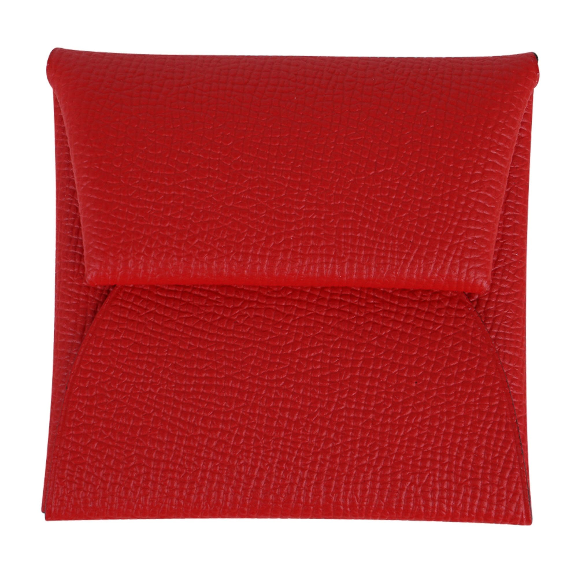 Buy □L Engraving HERMES Bearn Mini Logo Metal Fittings Vo Epsom Leather  Genuine Leather Folio Card Case Business Card Holder Red 62063 from Japan -  Buy authentic Plus exclusive items from Japan