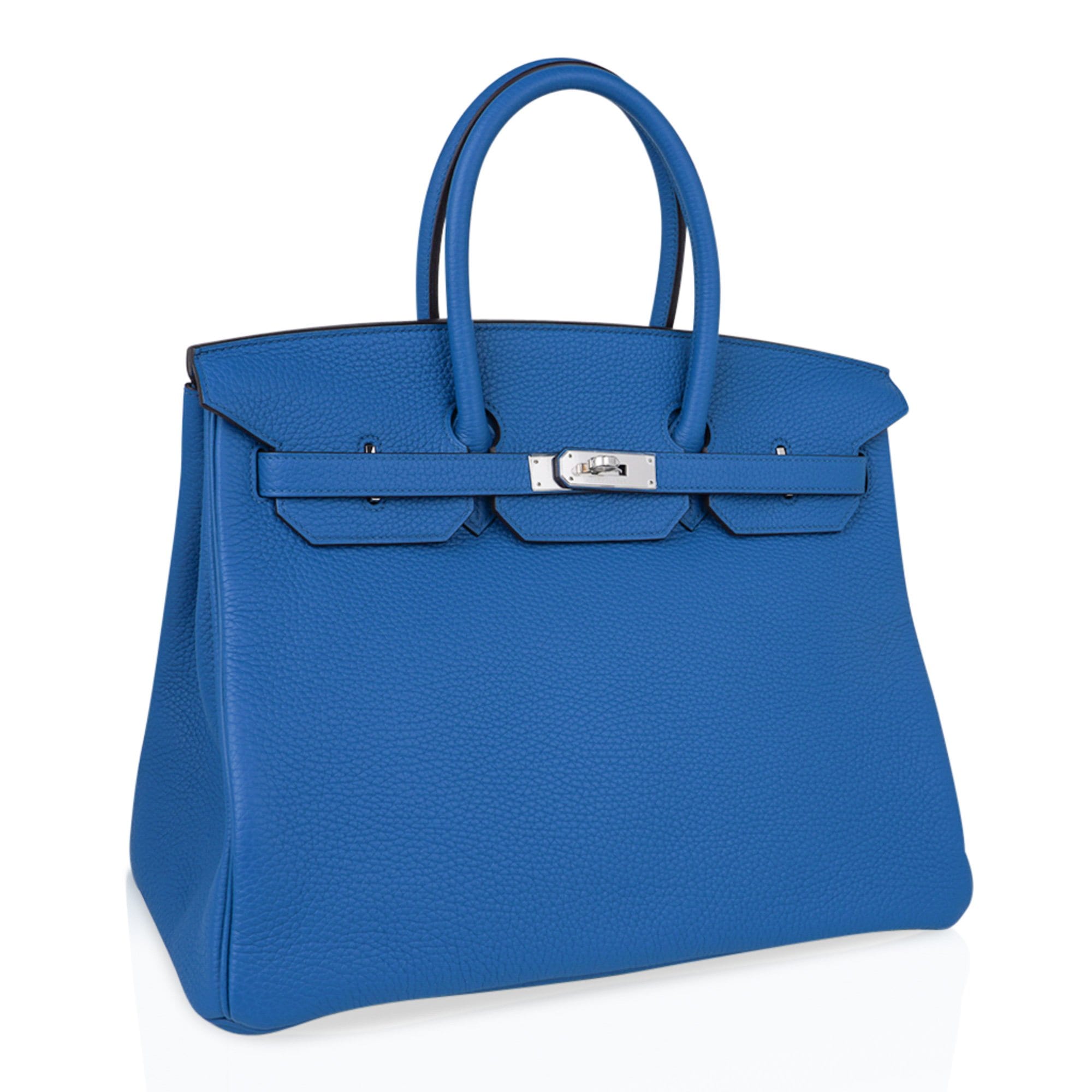 Bolide 35 Blue Jean Clemence Bag Palladium Hardware