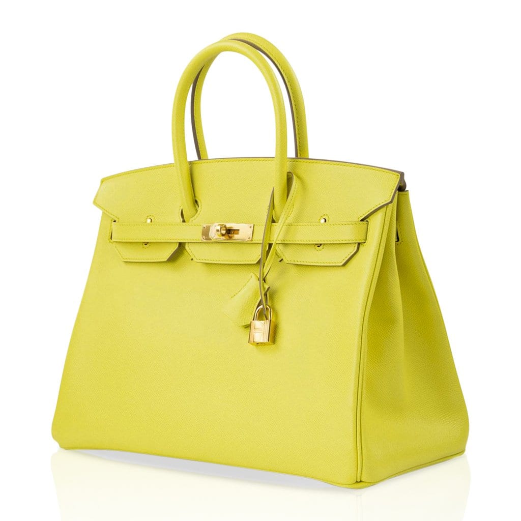 Hermes Birkin 35 Bag Yellow Jaune D'Or Candy Limited Edition Epsom