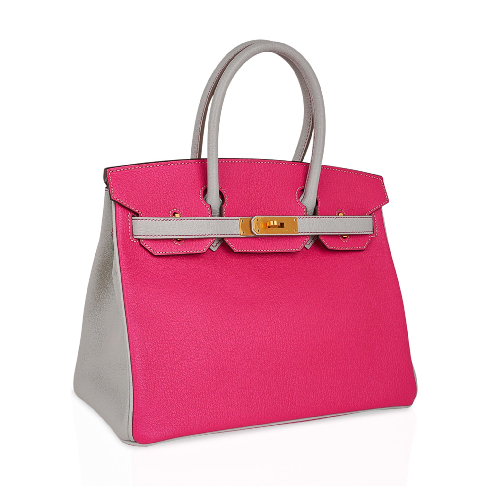 Hermes Birkin Bag 30cm HSS Bi-Color Rose Lipstick and Gris Perle