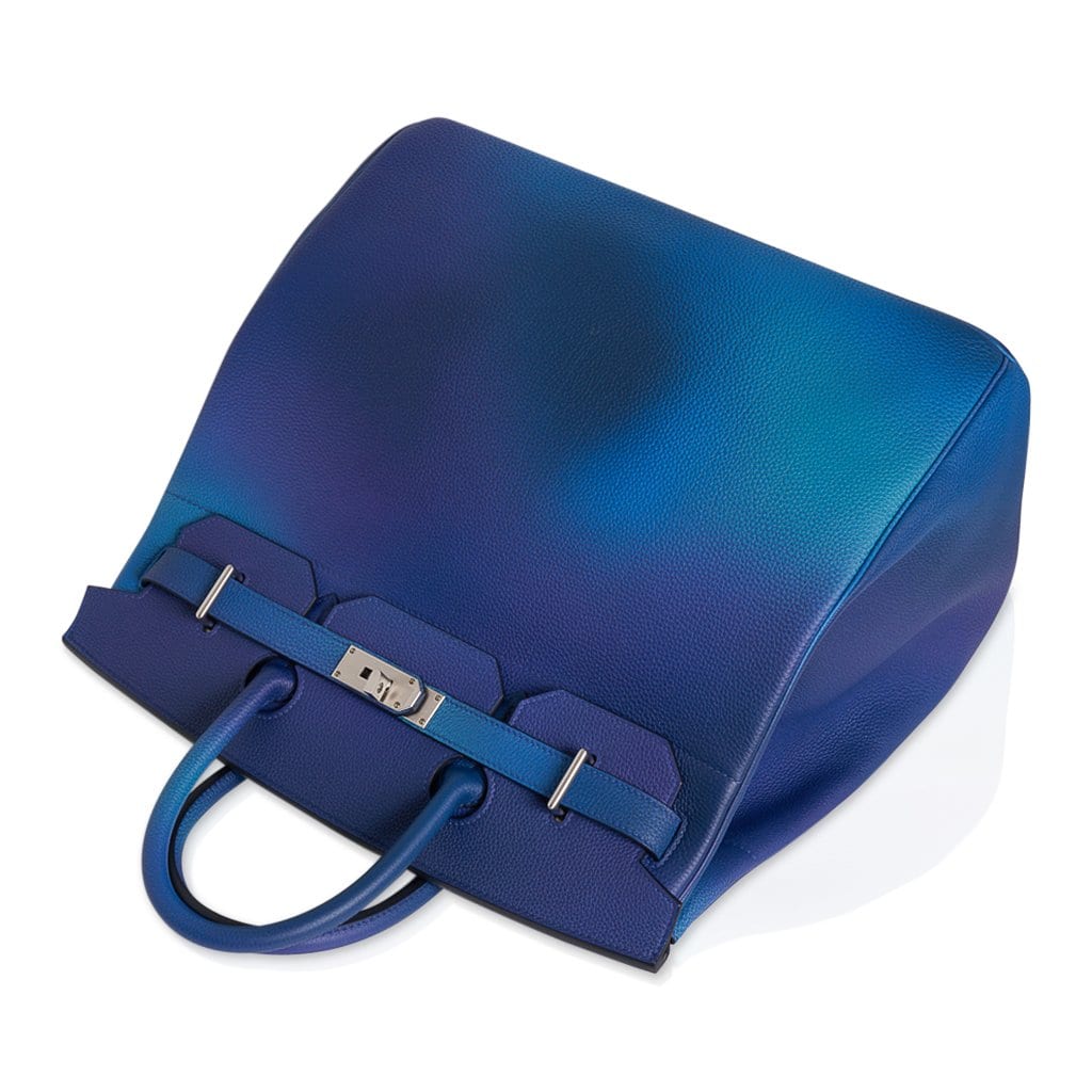 Hermes Hac Cosmos Birkin 40 Bag Blue Nuit / Violet Limited Edition