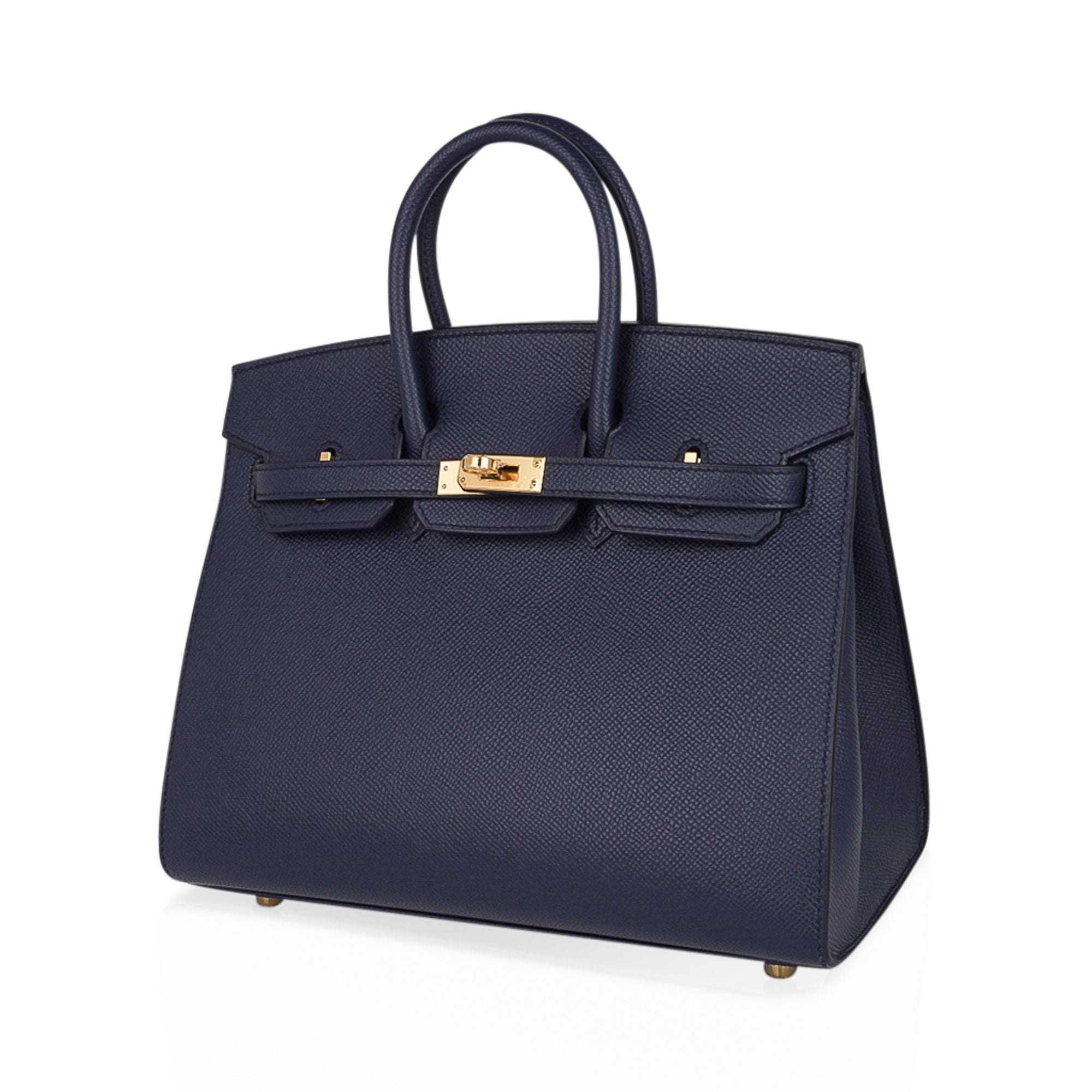 Hermes Birkin 25 Sellier Bag Bleu Indigo Gold Hardware Epsom