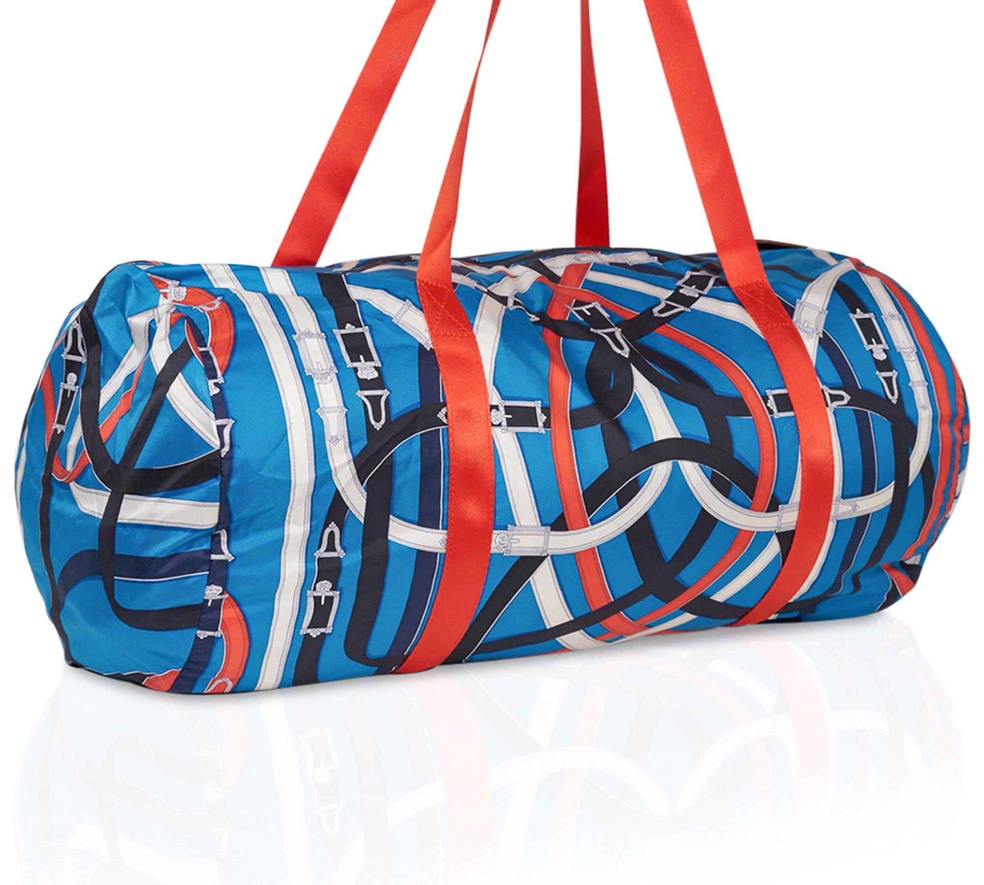 Hermes Airsilk Duffle Bag Cavalcadour 50 Blue Silk Limited Edition New ...