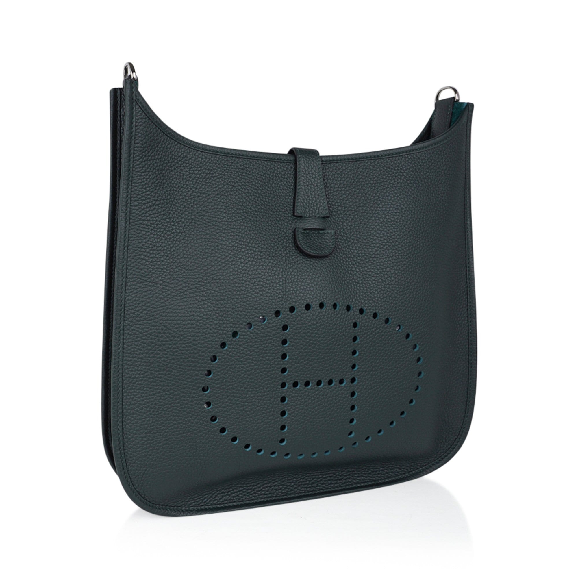 Hermes Bag Evelyne GM Vert Fonce Clemence Palladium Hardware New w/ Bo –  Mightychic