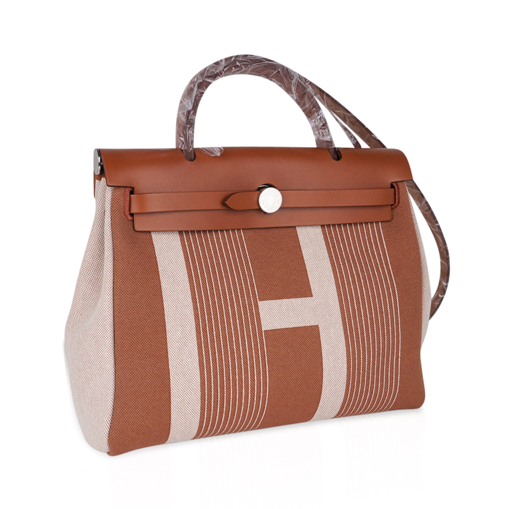 Hermes Herbag Zip H Vibration Toile and Leather 31