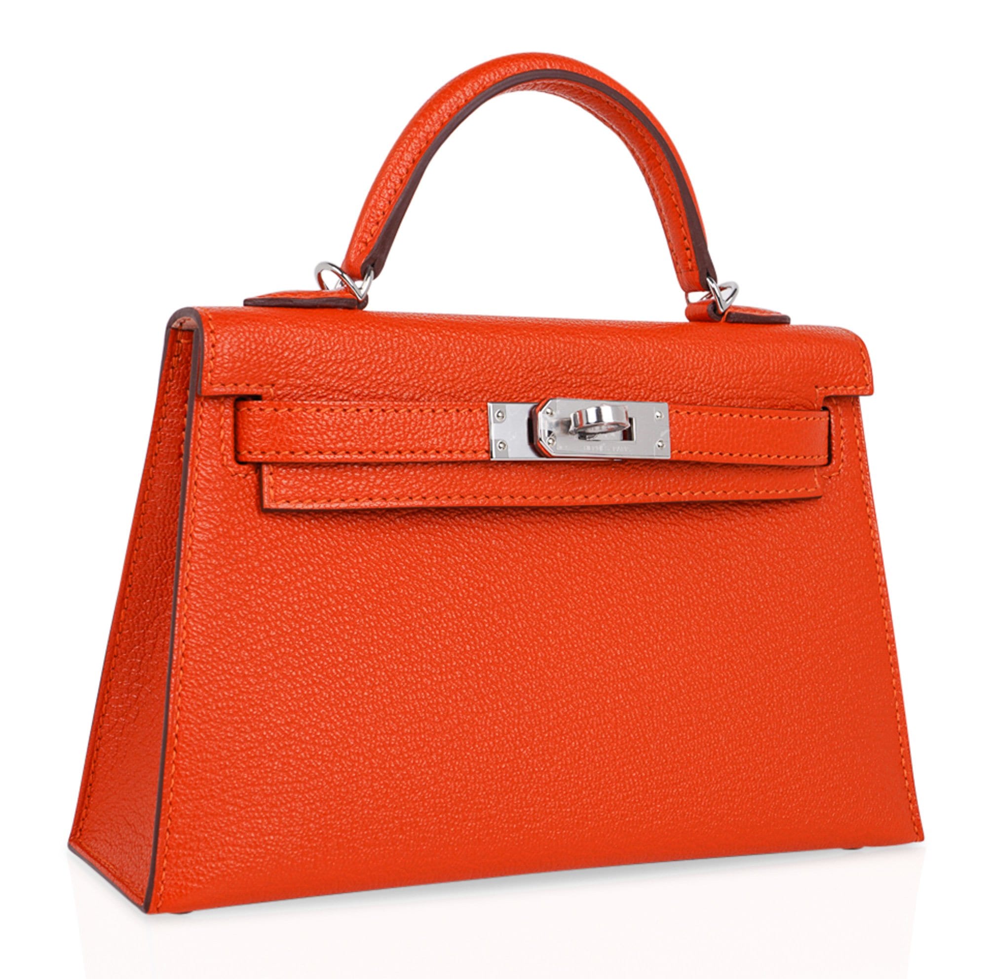 Hermes Kelly 20 Mini Sellier Bag Orange Feu / Rose Eglantine Chevre Bi –  Mightychic