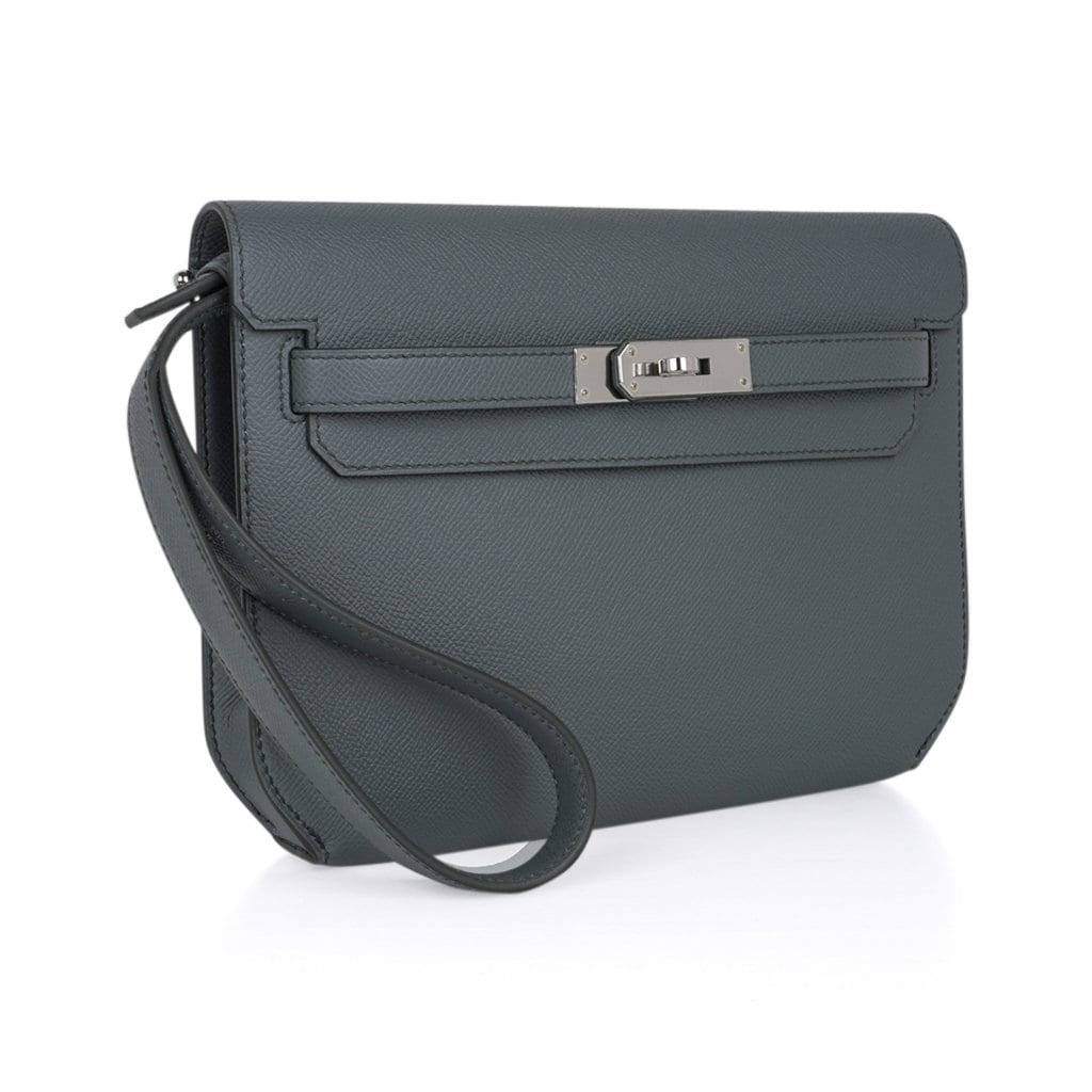 Replica Hermes Kelly Pochette Bag In Vert Amande Epsom Leather