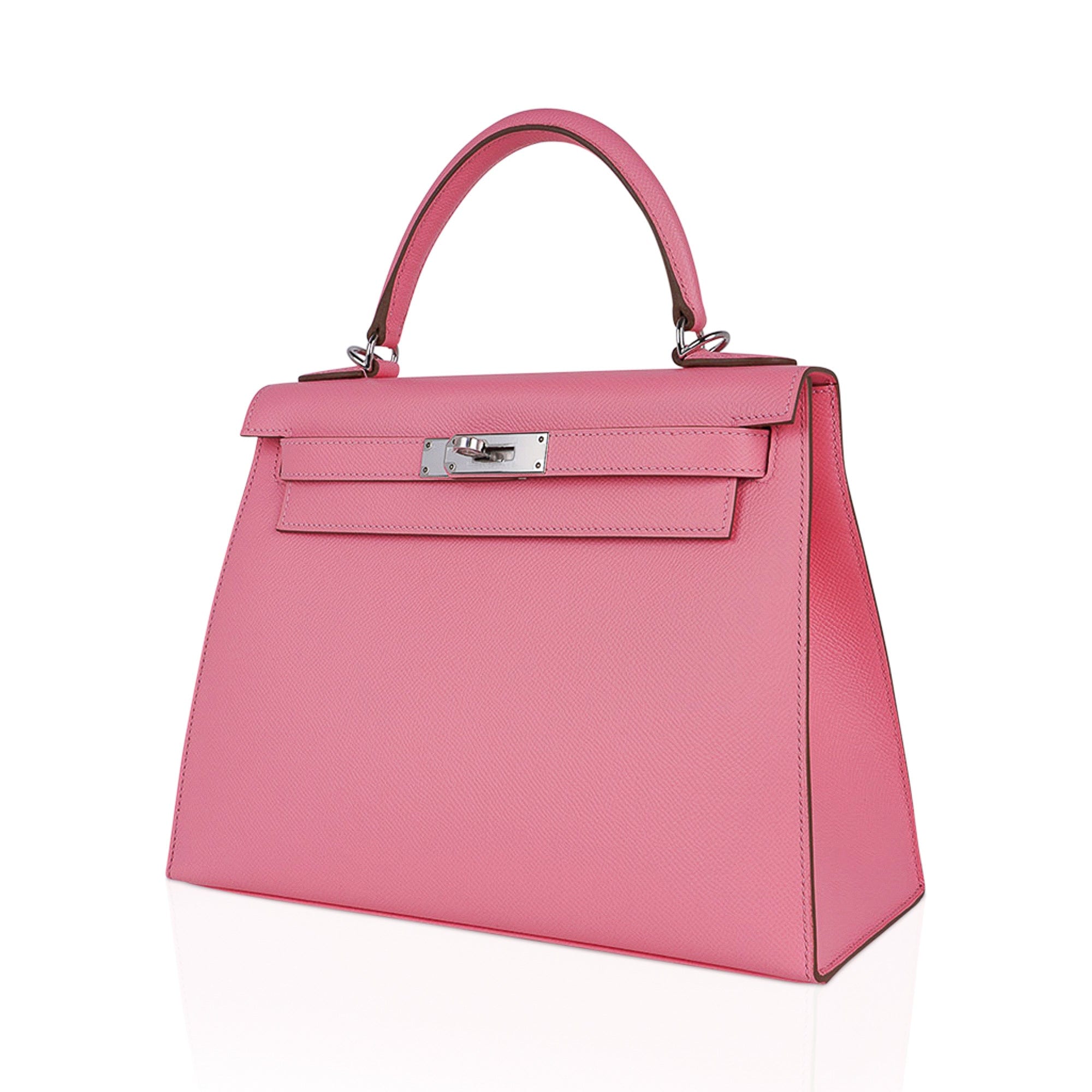 Hermes Kelly 28 Sellier Rose Tyrien Pink Epsom Leather Palladium Shoul –  Lux Addicts