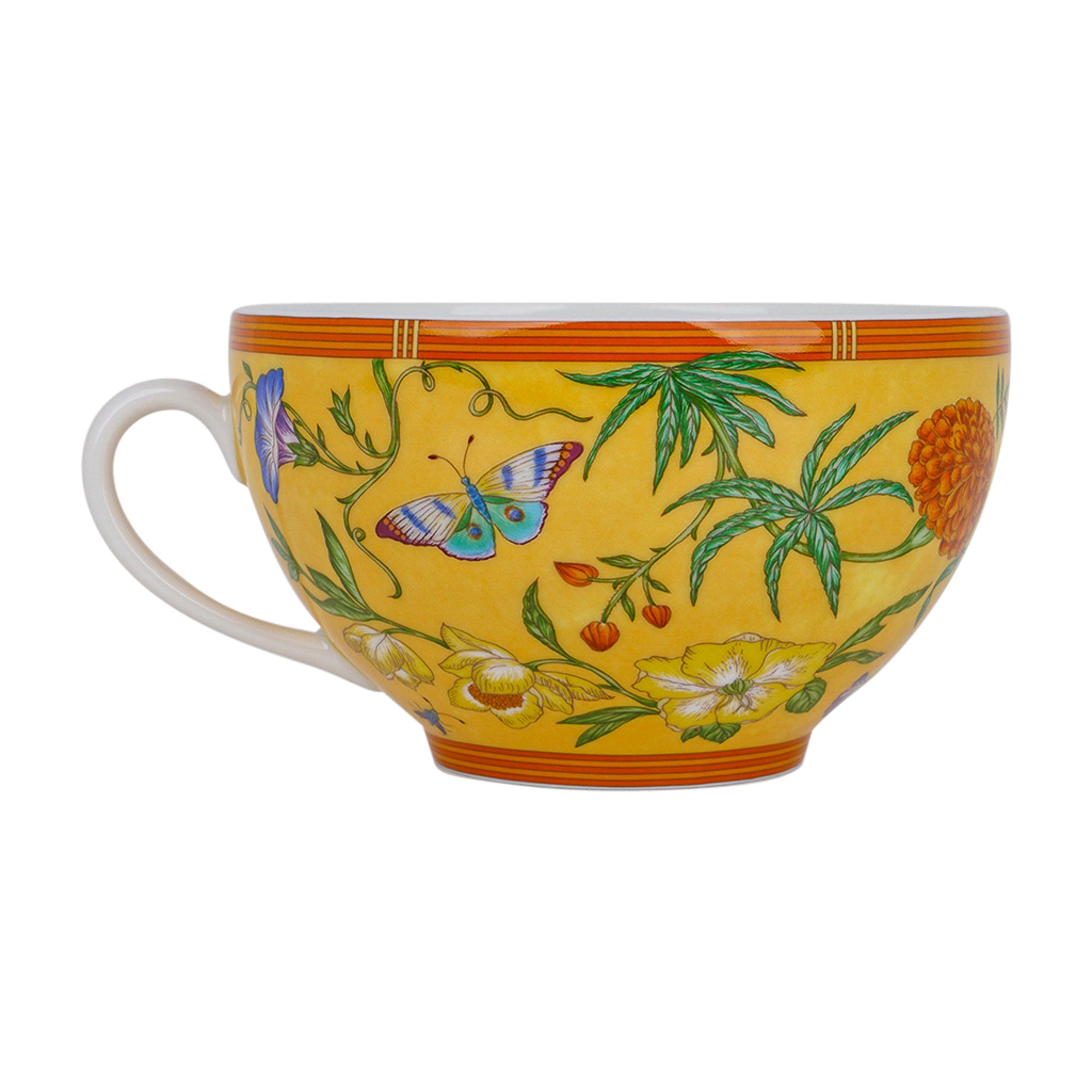 Hermes H Deco Rouge Tea Cup and Saucer Porcelain Set of 2 – Mightychic