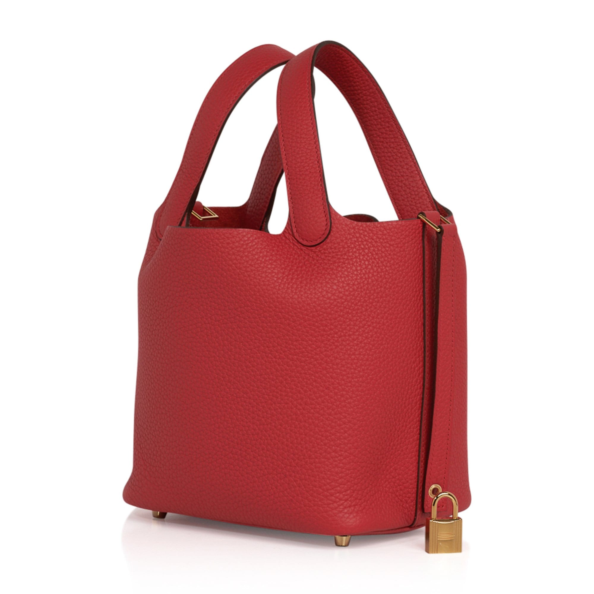 Hermes Picotin Lock 18 Bag Rouge Tomate Tote Clemence Gold Hardware –  Mightychic