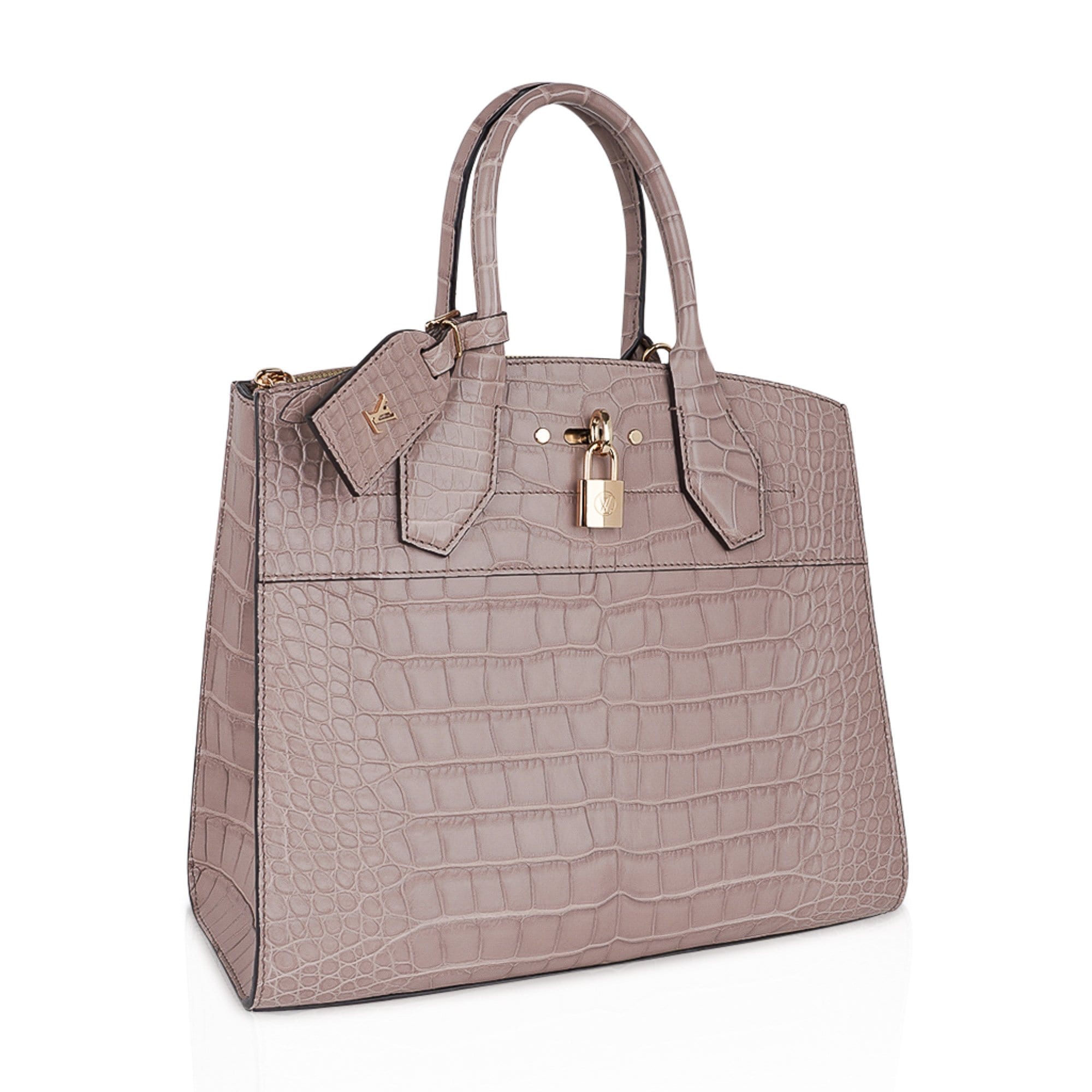 Louis Vuitton City Steamer Bag Taupe Matte Crocodile Limited