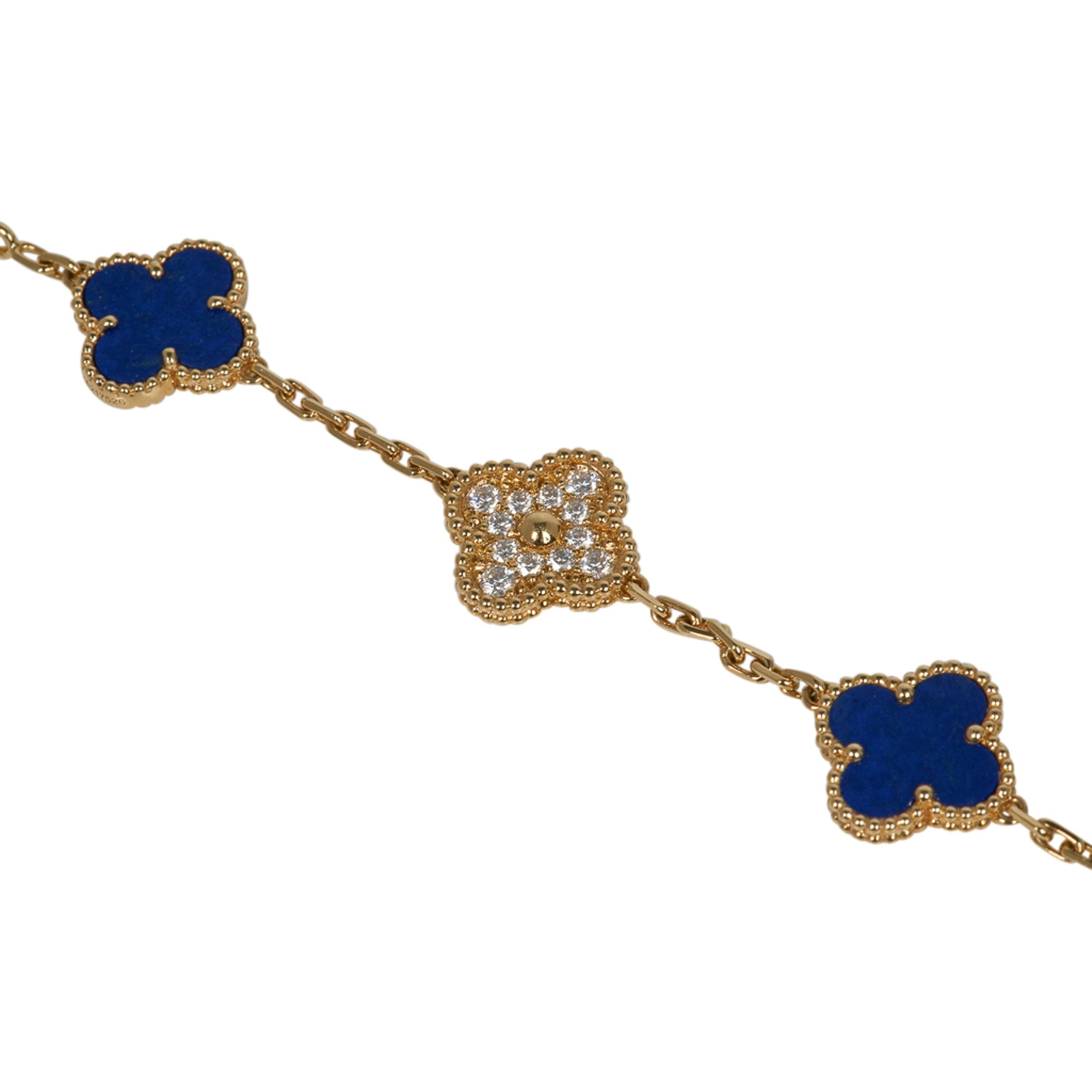 Van Cleef & Arpels Bracelet Sweet Alhambra Lapis Lazuli / Diamond 5 Motif Bracelet