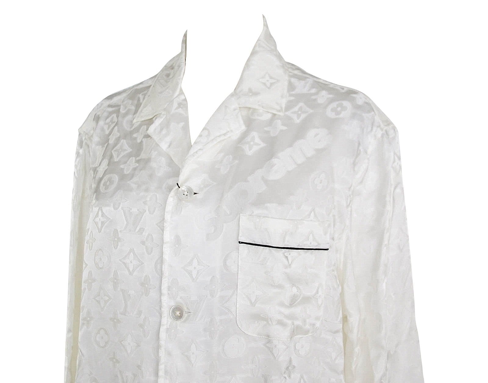 Louis Vuitton X Supreme Jacquard Silk Pajama Shirt