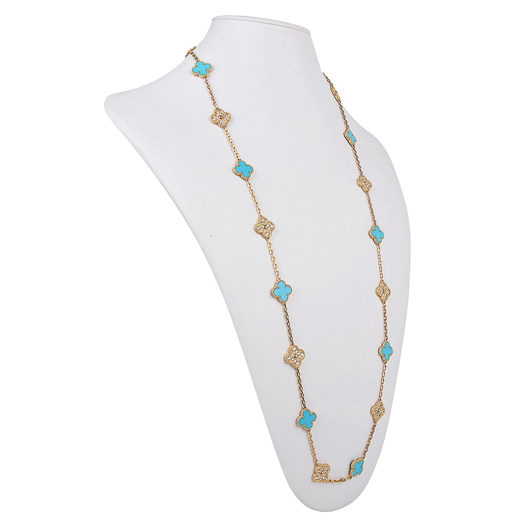 Iconic Van Cleef & Arpels Set of Turquoise Vintage Alhambra Necklaces –  Nally Jewels