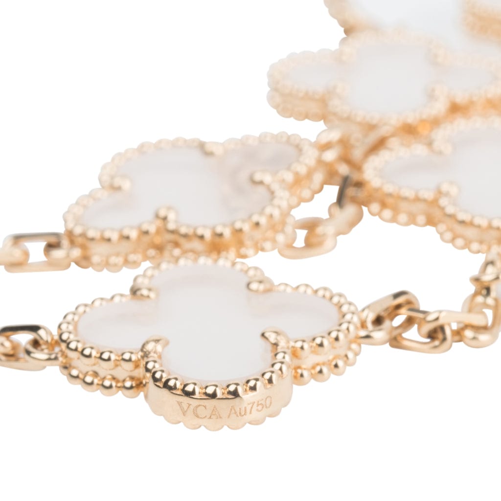 Van Cleef & Arpels Vintage Alhambra Rock Crystal 20 Motif Necklace Very Rare - mightychic