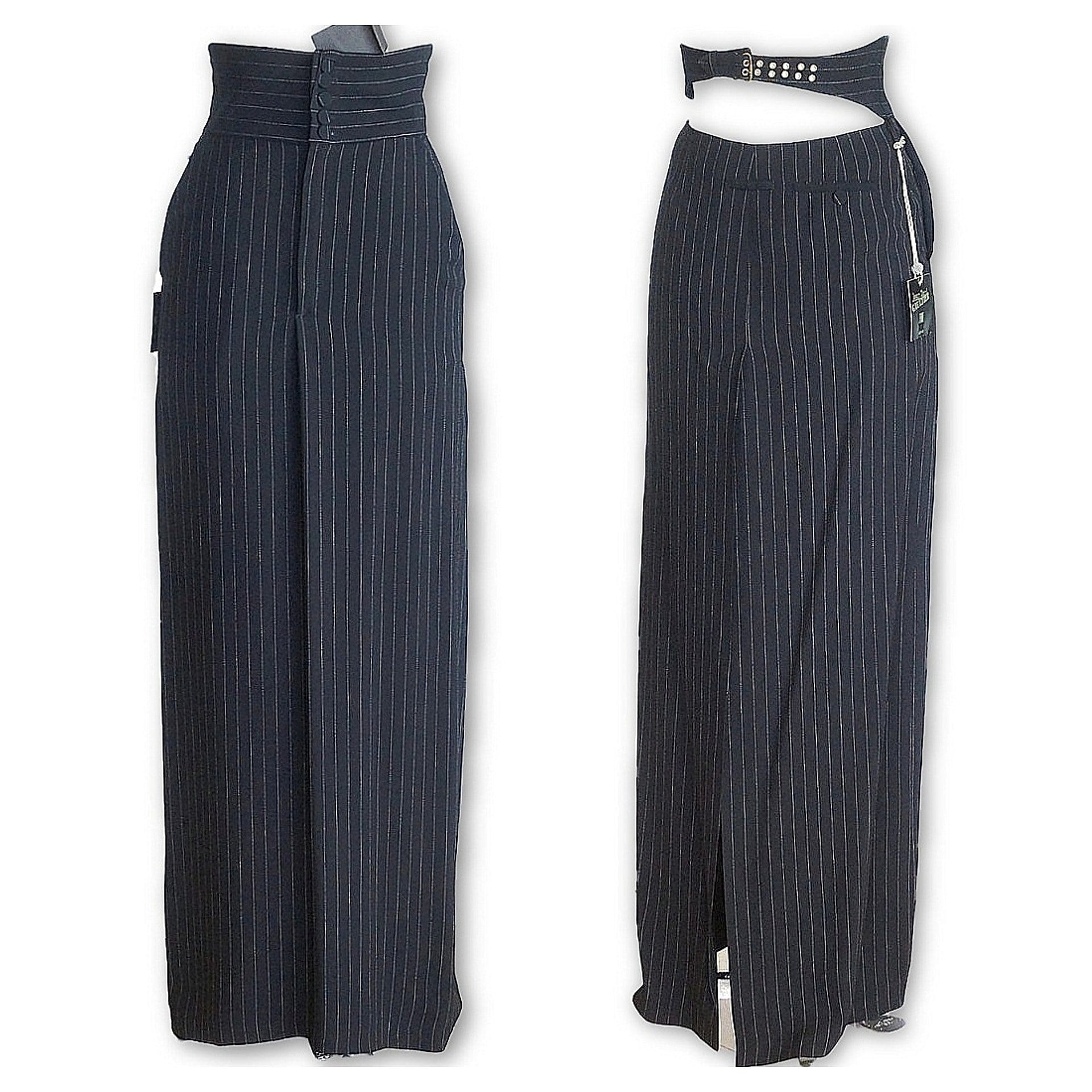 Jean Paul Gaultier Skirt Vintage Menswear Inspired Pinstripe Smashing  40 / 6 - mightychic