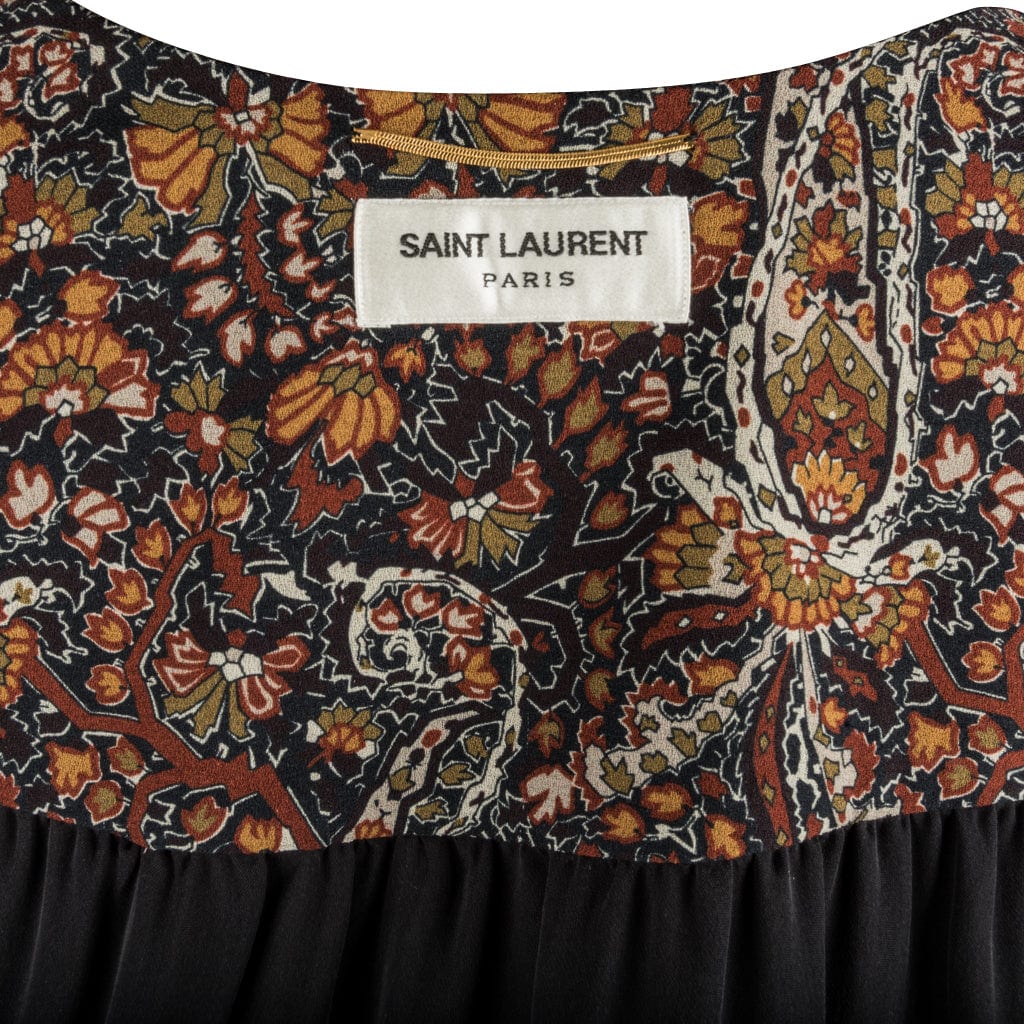 Saint Laurent Tunic / Dress Earth Tone Floral Paisley Print 38 / 6 - mightychic